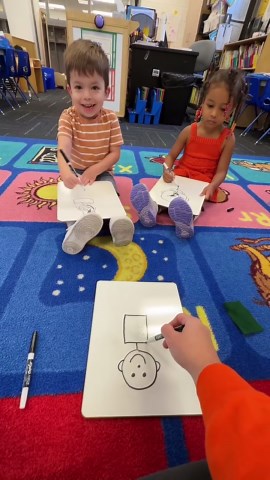 Preschool Vibes | Before diving into drawing Mat Man, we build him together during carpet time. This is our third lesson with Mat Man, where we construct him... | Instagram