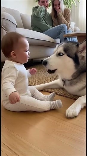 Baby vs Husky: Refusing to lose the Argument! 🗣️🔥