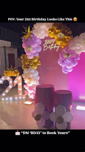 21st Birthday Decoration Ideas 💜✨ Dreamy Pastel Balloon Setup by #Bdayfy 🎈🎂 #love #birthdaysetup