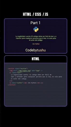 Create the Python logo Part 1 By HTML, CSS, JS #codebytushu #html #css #js #coding