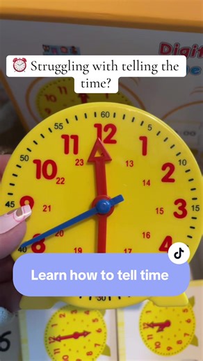 If your child struggles with telling the time… this makes it SO much easier 👀⏰ This interactive time teaching clock helps kids learn analogue and digital time in a fun, hands-on way. Perfect for reception, KS1, home schooling or extra practice at home. ✔️ Movable clock hands ✔️ Matching time flash cards ✔️ Great for ages 4–7 ✔️ Makes learning time actually fun Such a good little learning resource for under £6 🙌 Tap the basket and make time practice easier ✨ #timetelling #learningclock #educati
