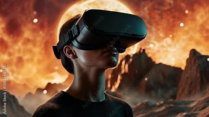 Virtual exploration of distant worlds, immersive VR technology enabling users to experience alien environments firsthand .4k