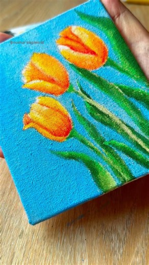 Colorful Tulip Painting 🖼️ | #art #shorts #diyart #arttutorial #tutorial