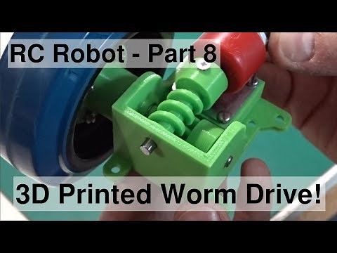 3D Printed Worm Drive Gearbox - RC Robot #8