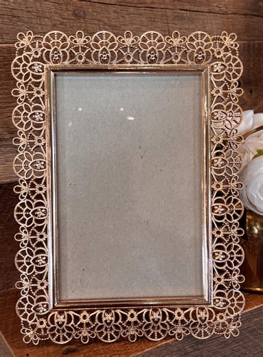 Vintage Floral Filigree Gold Color Photo Frame - Etsy