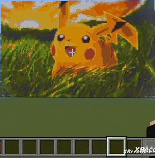 Pikachu pixel art Minecraft build 😻