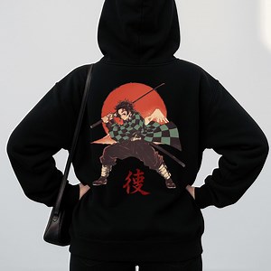 Demon Slayer Anime Hoodie, Tanjiro Kamado Sweatshirt, Kimetsu No Yaiba Merch - Etsy