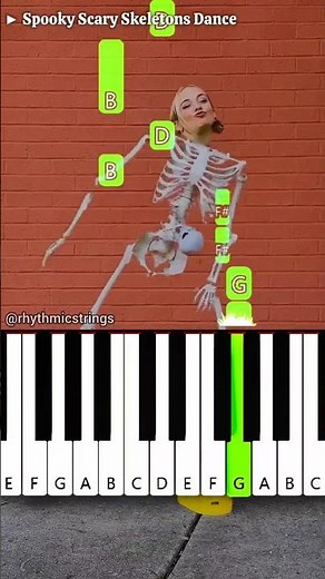 Spooky Scary Skeletons Dance 💀 (‪@happykelli‬) | Easy Piano Tutorial #shorts