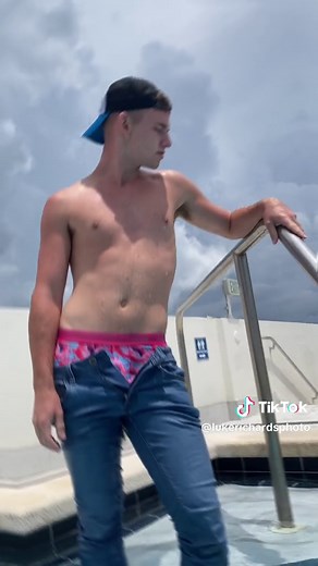 Jack single handedly putting swim trunks out of business since 2022 😜 (swimwear by: @THE Perfect Jean 🥜 ) #jeans #swimming #pool #summer #underwater #poolday #miami #southbeach