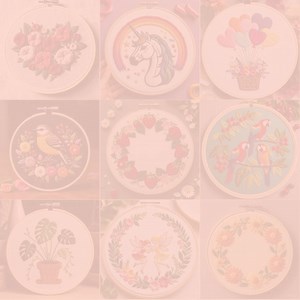 Red Flower Embroidery Pattern PDF | Modern Geometric Floral Hoop Art - Etsy