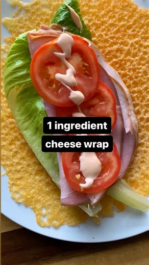 1 ingredient melted cheese wraps - trust me you need this cheesy magic in your life 😍🧀 crispy, gooey, and oh-so-delicious! Fill ‘em up with your favourite toppings for a quick and satisfying snack or meal. Ingredients 3/4 cup shredded cheese Directions: 1. Heat a non-stick pan over medium heat. 2. Add shredded cheese onto the pan, spreading into circles. 3. Cook until edges are crispy and golden brown. 4. Carefully lift with a spatula and place on a plate. 5. Let cool for a few seconds until f