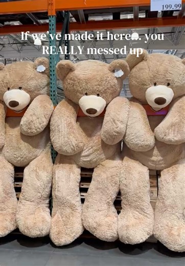 When ‘my bad’ requires a teddy bear the size of your mistakes @Costco Wholesale Where exactly would you put this??? #costco #teddy #sorry #damagecontrol #homedecor