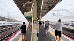 Jaw-dropping video captures moment international bullet train rips past station: 'Nothing short of superhuman'