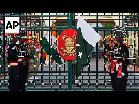India-Pakistan tensions visible during flag lowering ceremony at border