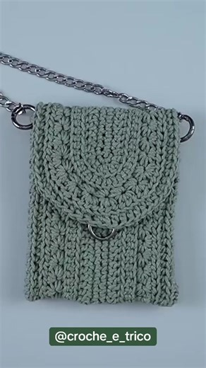 Mini bolsa de crochê tutorial #tricot #crochetersoftiktok #crochet #crochettutorial