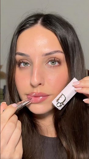 Pink glass lips ✨Dior “pink bow” lip case & glass lipstick “306 rose charms” #makeup #lipbalm