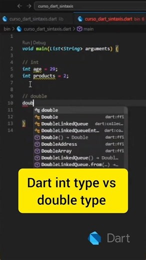 Dart int type vs double type #dart #flutter