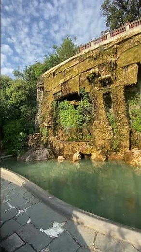 Waterfall of Castle Hill in Nice, France. Cascade Dijon