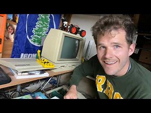 Apple IIe computer floppy drive setup