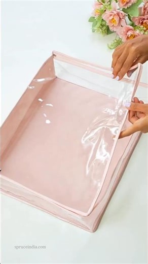 Saree/Dress Cover Organizer (6 Sleeves) Champagne Pink