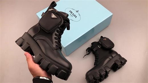#视频鉴赏 普拉达最新款时尚 潮流 炫酷 骑士靴🔥#fashionshoes #sneakers #prada