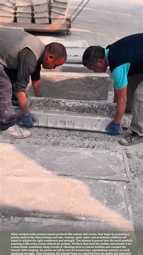 Durable and precise cement items prepared in molds for construction #hardwork #farming #farmer