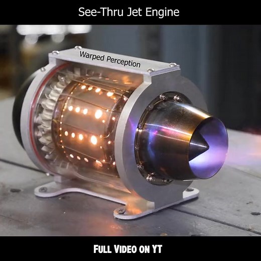 I finally built the see-through jet engine! this is it! #jet #jetengine #sound #seethru | Transparent Engine Models