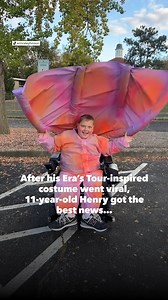 1.6M views · 10K reactions | 11-year-old Henry Hinson dressed up as Taylor Swift's background dancer, Kameron Saunders, for Halloween, and the next thing he knew, he was getting the surprise of a lifetime!  https://trib.al/Tuz7p8Y | Good Morning America | Facebook