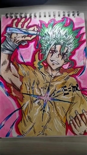 senku drawing of the dr stone