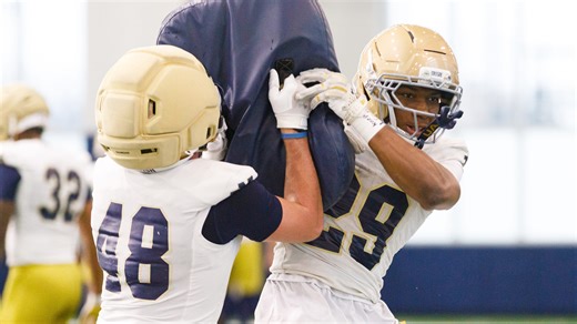 Christian Gray tries to adapt after Notre Dame bumps him inside