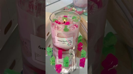 Gummy sweethearts candle — handmade jelly & soy wax magic 🩷💚🤍✨