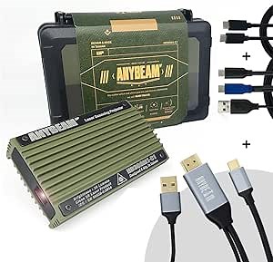 UP" Mini Laser Scanning Projector with HDMI to USB-C Converter bundle , Compatible with Lightning AV Adapter ( Iphone 14pro or earlier) , Switch Dock, PS5, Xbox to Anybeam UP