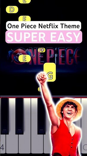 One Piece Netflix Theme 🏴‍☠️ (SUPER EASY Piano Tutorial) | Netflix - With Background | #shorts
