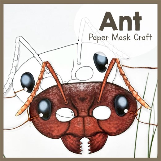 PRINTABLE Ant Mask Craft Template | DIY Animal Face PDF | Fun Paper Craft for Kids, Parties & School Activities - Etsy