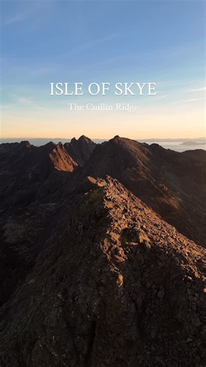 Kyle Christie on Instagram: "Catching sunset on the best mountain range in the UK😮‍💨 The Cuillin Ridge, Isle of Skye - - - #hikingadventures #hiking #explore #mountains #adventure"