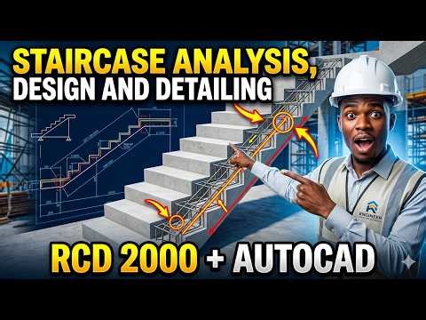 How to Analyse, Design & Detail a Staircase Using RCD 2000 + AutoCAD | Complete Structural Tutorial