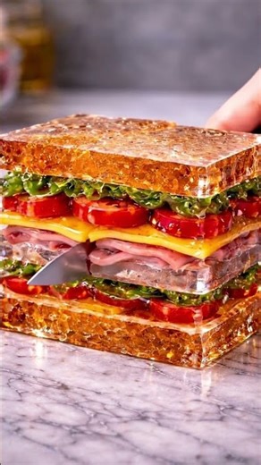 Slicing a Glass Sandwich is Oddly Satisfying #shorts