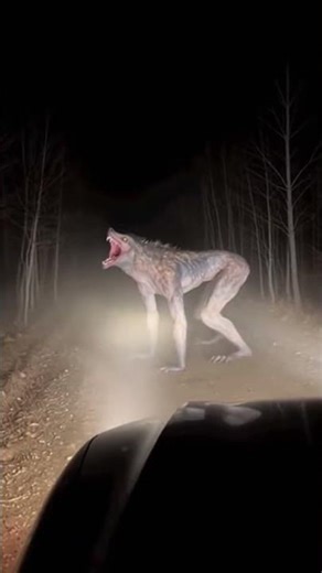 Real SKINWALKER caught on Dashcam? 🐺😱 #shorts #scary