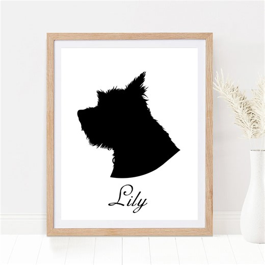 Custom Dog Silhouette From Photo, Personalized Dog Art, Customized Cat Portrait, Printable Pet Silhouette Wall Art Fur Baby Gift for Dog Mom - Etsy