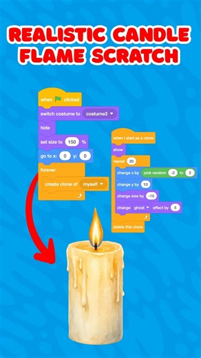 Create a REALISTIC Candle Flame in Scratch! #shorts