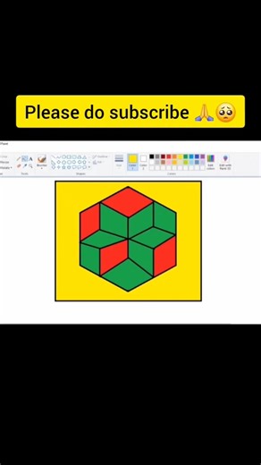 Creative 3D Shape | MS Paint 🎨 🥰 #shorts #drawing #art #supportme #youtube