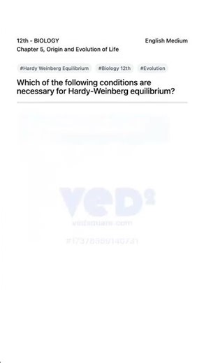 Hardy Weinberg Equilibrium Conditions Biology 12th