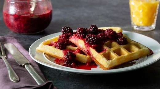 Swedish Waffles with Berry Compote