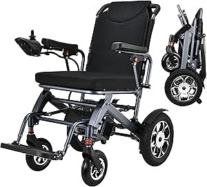 New Electric Wheelchair for Adults, All Terrain Foldable Power Wheelchairs, Lightweight Portable Motorized Wheelchairs for Adults & Seniors with 12AH Li-ion Battery, Support 280lbs, Airline Approved