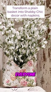 Decoupage a basket Shabby Chic with napkins. Straight from the vault Fancy friends!🩷 Enjoy! Spring home decor. 🌸Full tutorial in comments.#yesterdaystomorrows #Spring2026 #shabbychicdecor | Yesterday's Tomorrows