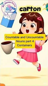 Containers/Countable and Uncountable Nouns part 4 #kids #education #english #countablenouns #grammar