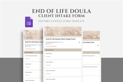 Editable End of Life Doula Client Intake Form Template, Death Doula Client Evaluation Questionnaire, Editable Google Forms Template - Etsy Sverige