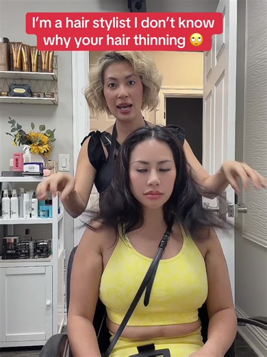 I don’t know why Client hair is thinning out. I am a hairstylist not a doctor. 🙄#hair #hairstylist #drama #client #foryoupagе