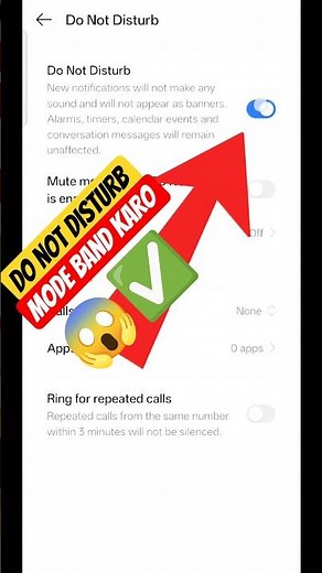 How to Remove Do Not Disturb Mode 📵 | DND Mode Off Kaise Kare #short #mobile #youtubeshorts