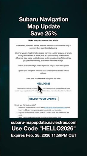 Subaru Navigation Map Update 25% Off Code #subaru #subarulife #subie #subienation #subarufans #cars